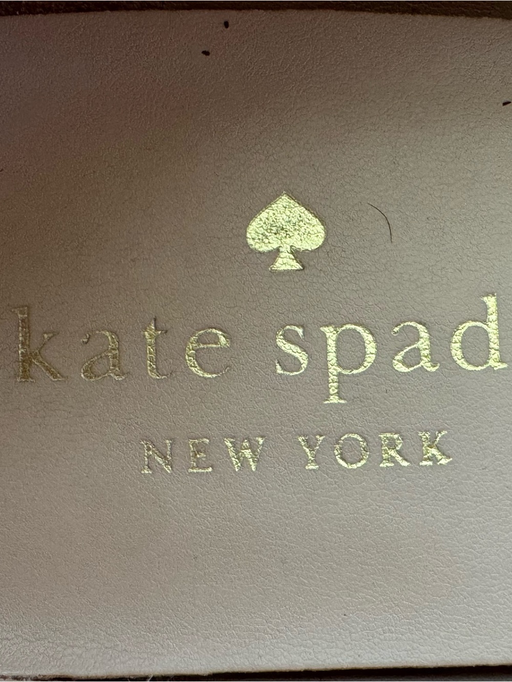 kate spade Gold Logo on Blush Pink Leather